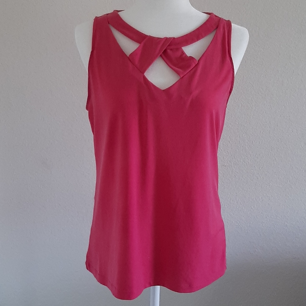 Pink sleeveless blouse